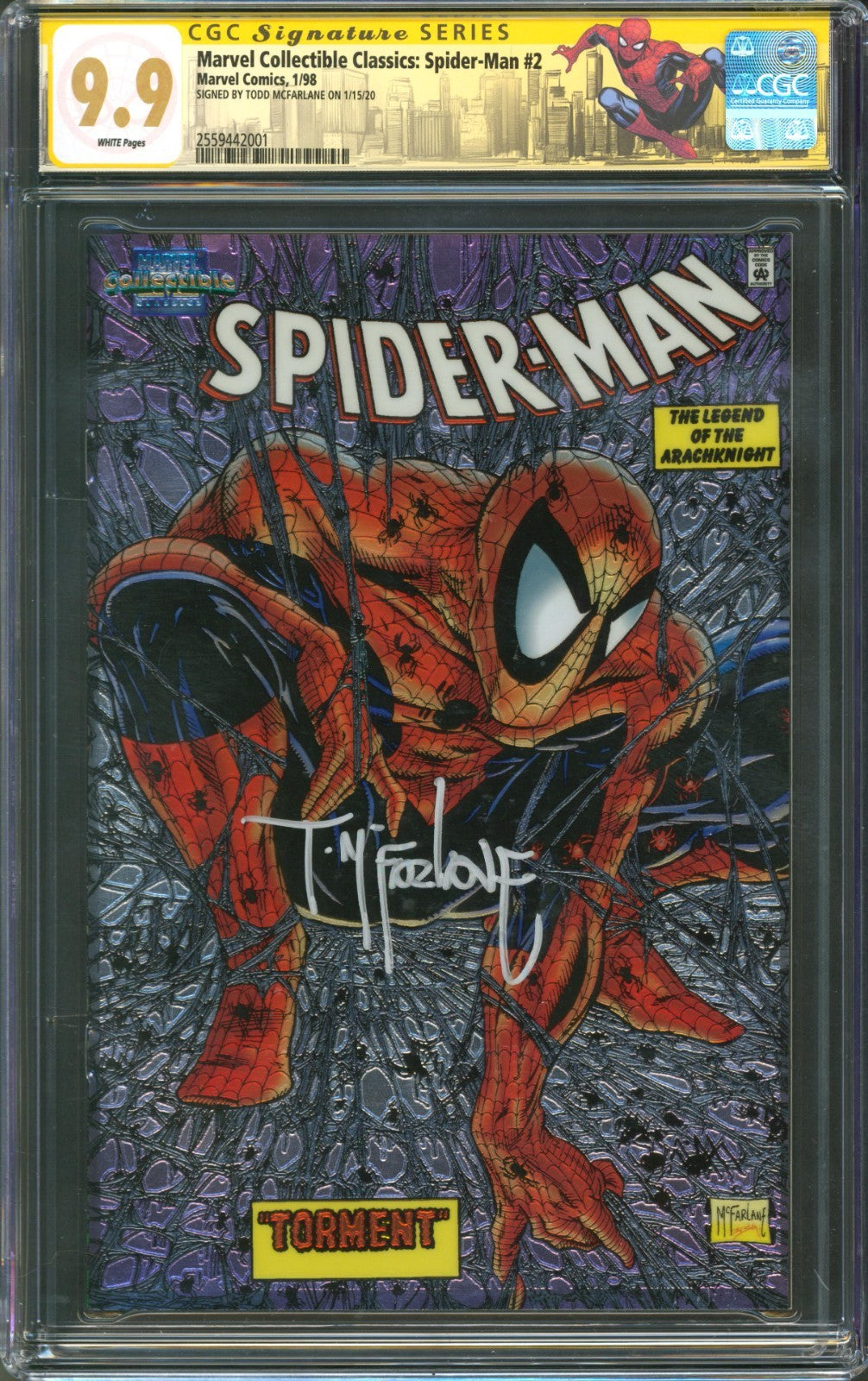 Marvel Collectible Classics: Spider-Man #2 CGC 9.9 1998 Todd McFarlane Signed