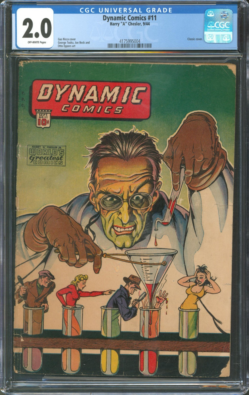 Dynamic Comics #11 CGC 2.0 Harry "A" Chesler 1944 Classic Gus Ricca Cover