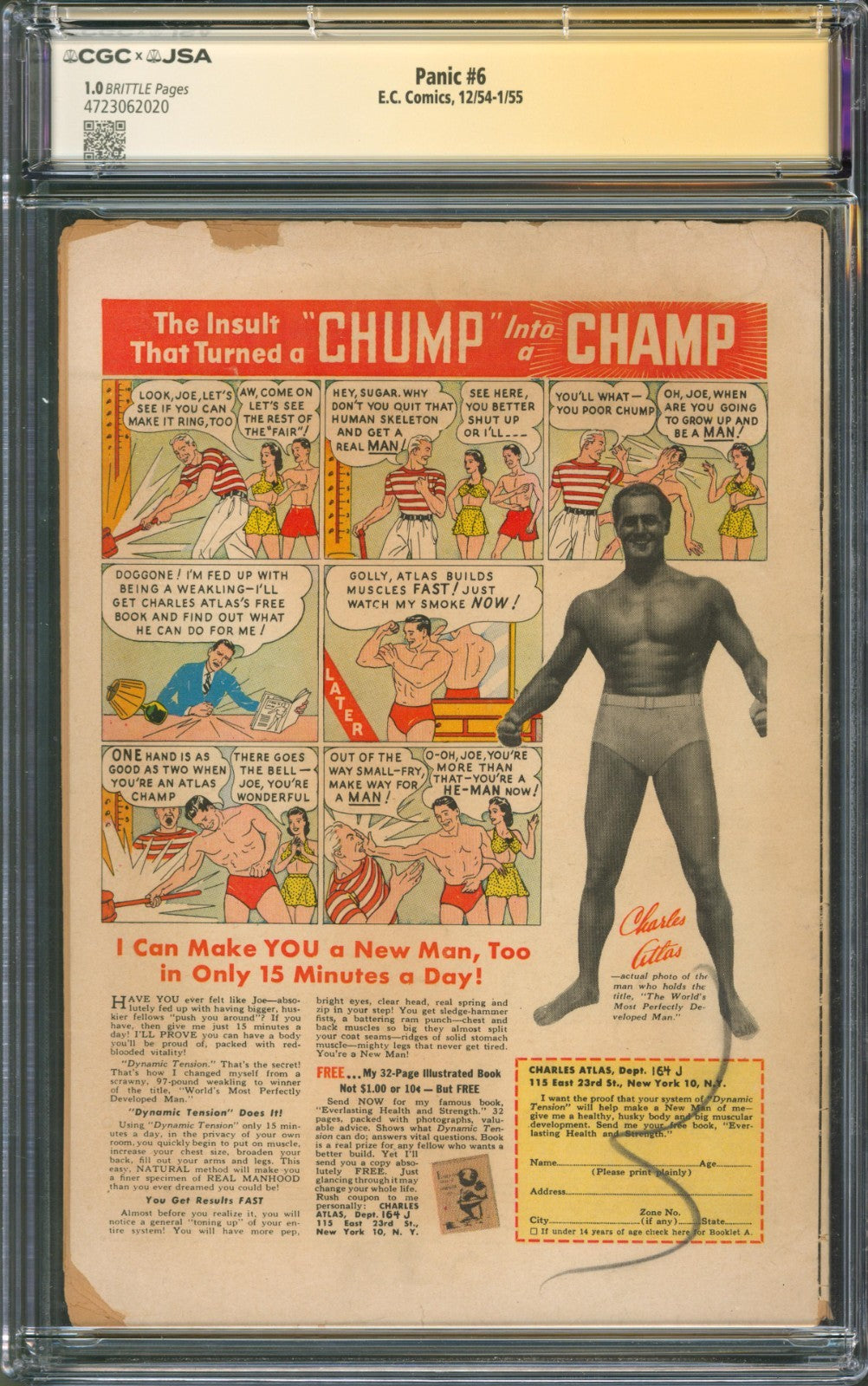 Panic #6 CGC 1.0 E.C. Comics 1954 Signed by Dan Parent w/ Jughead Cover Sketch