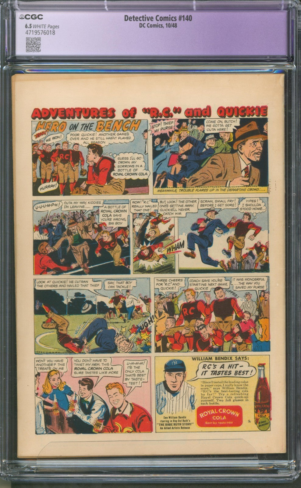 Detective Comics #140 CGC 6.5 D.C. 1948 Restored 1st Appearance of the Riddler