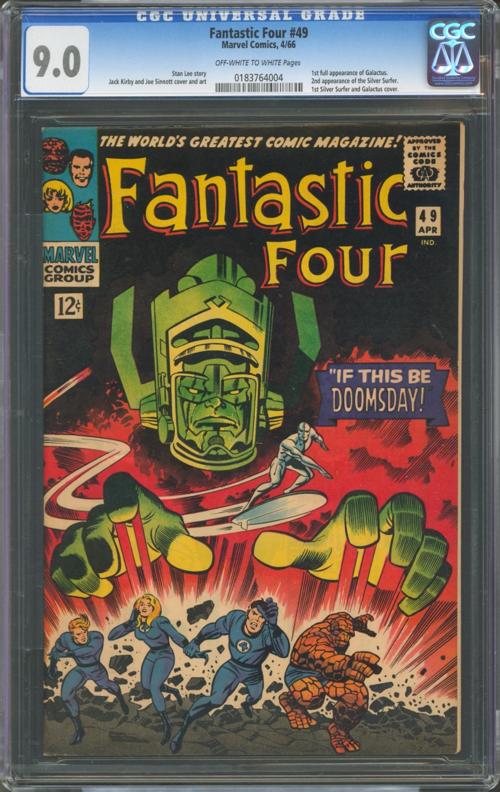 Fantastic Four #49 CGC 9.0 Marvel Comics 1966 1st Galactus & 2nd Silver Surfer
