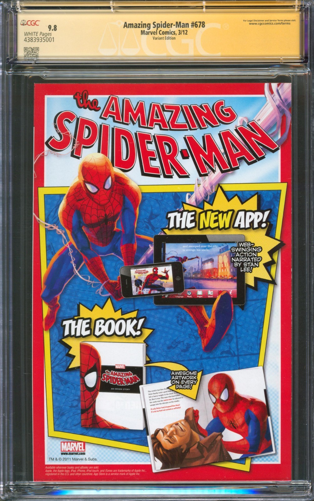 Amazing Spider-Man #678 CGC 9.8 Marvel 2012 Venom Variant Signed/Sketched Ramos