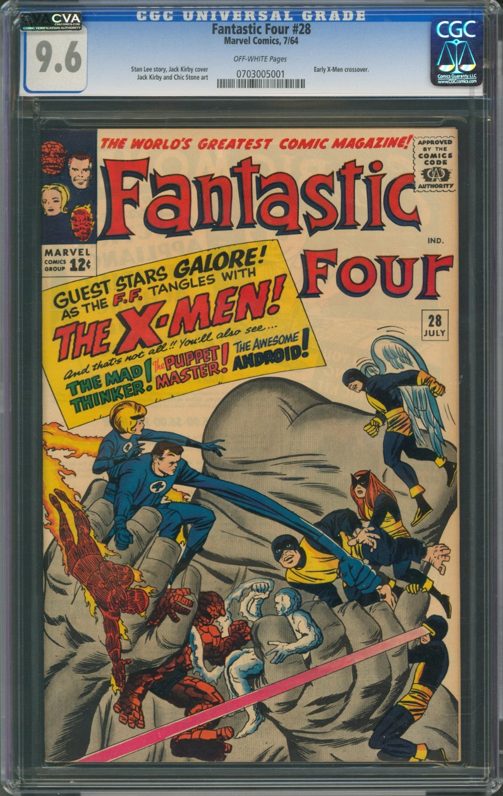 Fantastic Four #28 CGC 9.6 Marvel Comics 1964 1st X-Men & FF Crossover