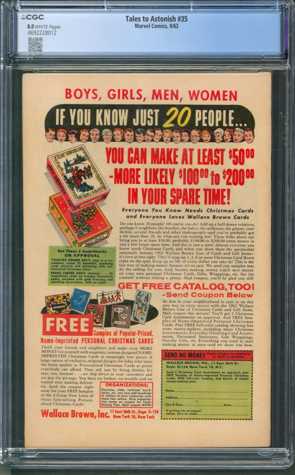 Tales to Astonish #35 CGC 8.0 Marvel Comics 1962 White Pages 1st Ant-Man Costume