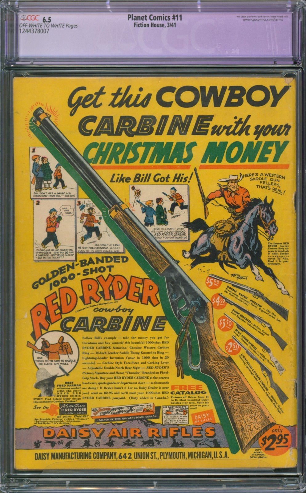 Planet Comics #11 CGC 6.5 Fiction House 1941 Restored Last Don Granval