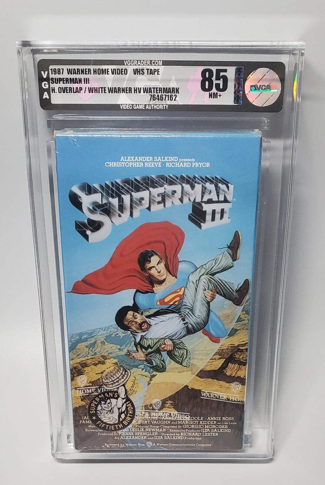 Superman III 3 BRAND NEW SEALED VHS Wraparound Watermarks VGA 85 Early Print