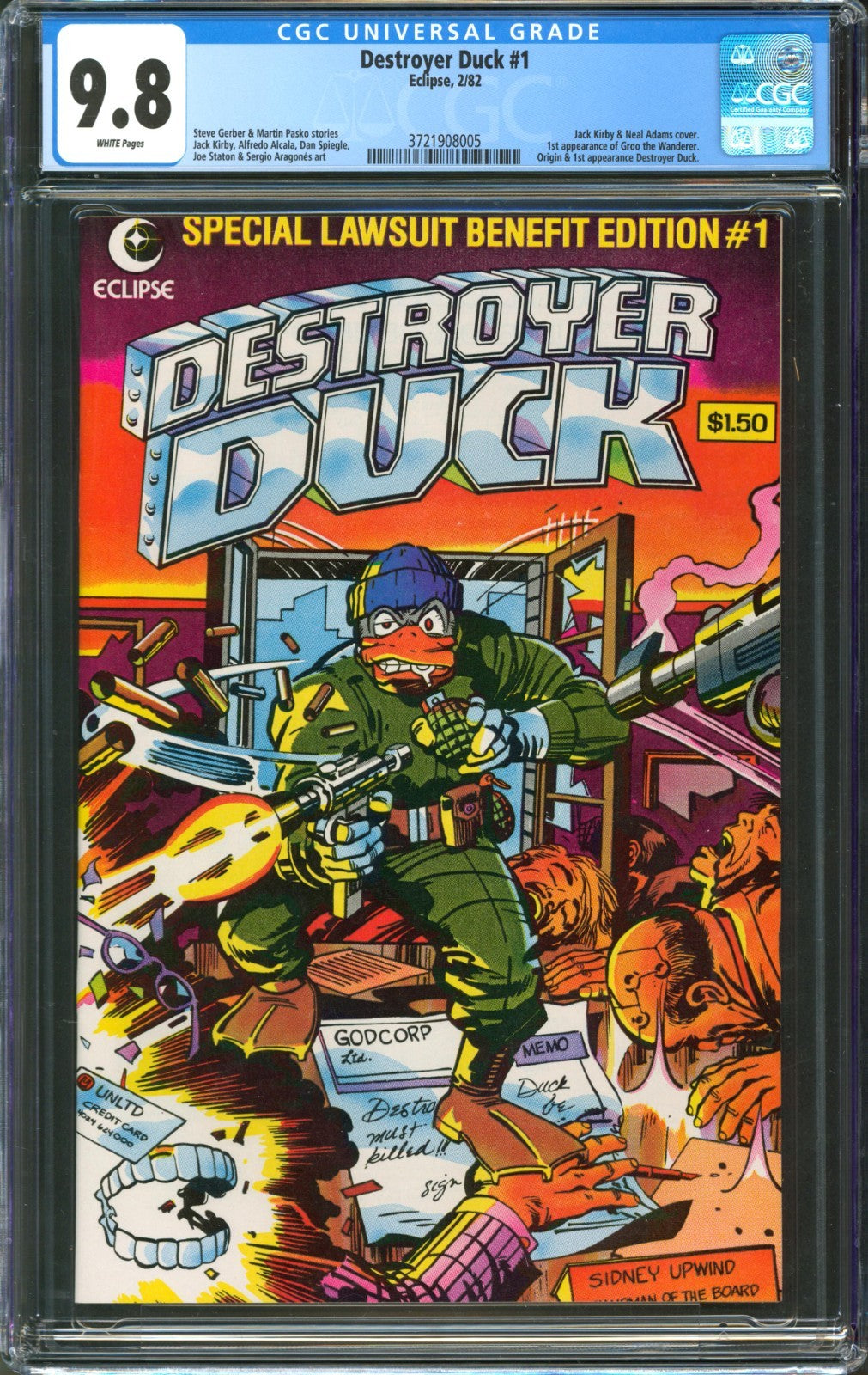 Destroyer Duck #1 CGC 9.8 Eclipse 1982 1st Appearance of Groo the Wanderer