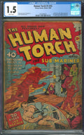 Human Torch #3 (#2) CGC 1.5 Timely Comics 1940 2 Ads for Captain America #1
