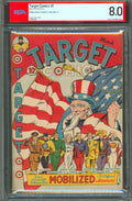 Target Comics #1 PSA 8.0 Novelty Press 1941 DOUBLE COVER Uncle Sam Flag Cover