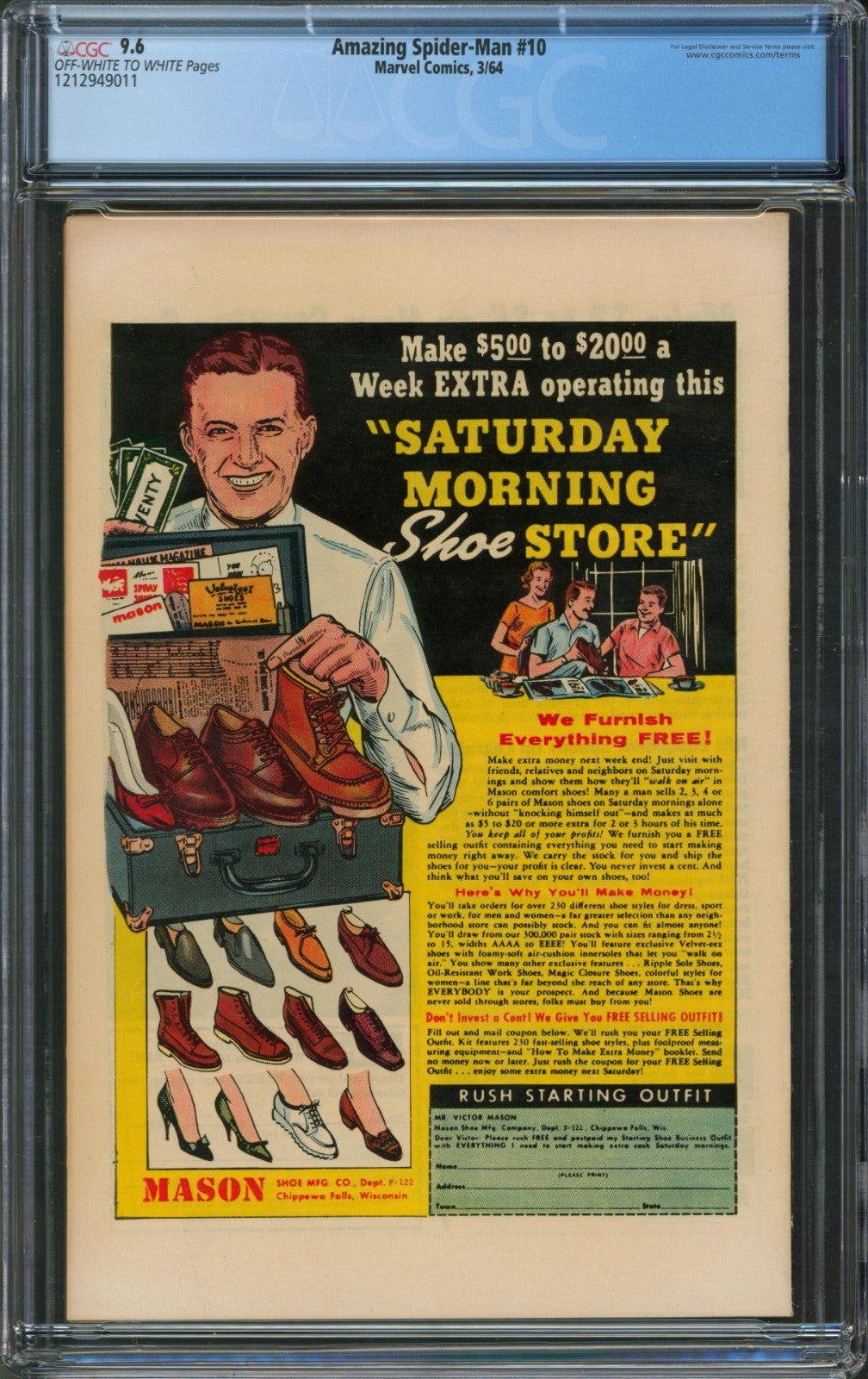 Amazing Spider-Man #10 CGC 9.6 Marvel Comic 1964 1st Appearance of the Enforcers