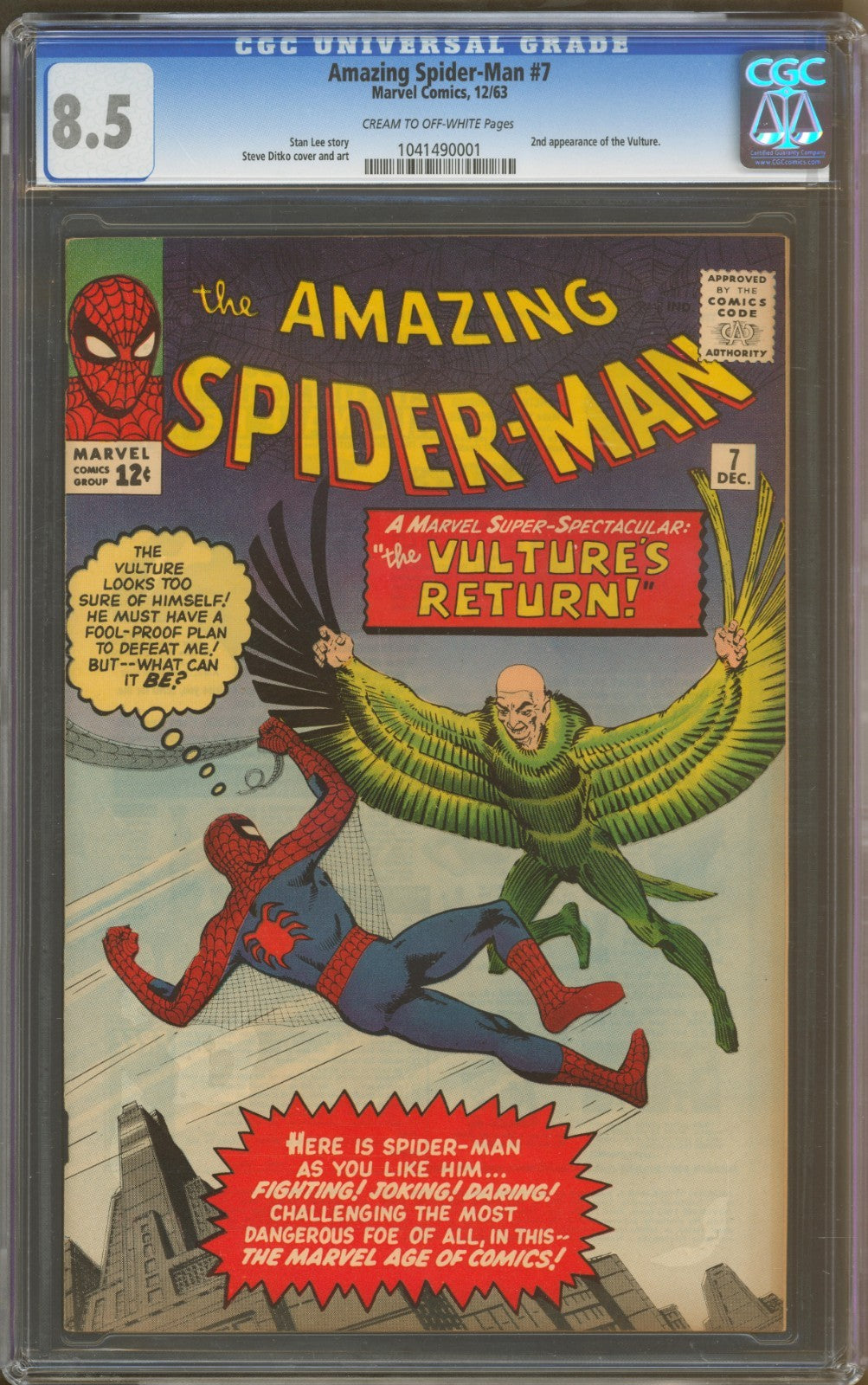 Amazing Spider-Man #7 CGC 8.5 Marvel Comics 1963 2nd Appearance of the Vulture