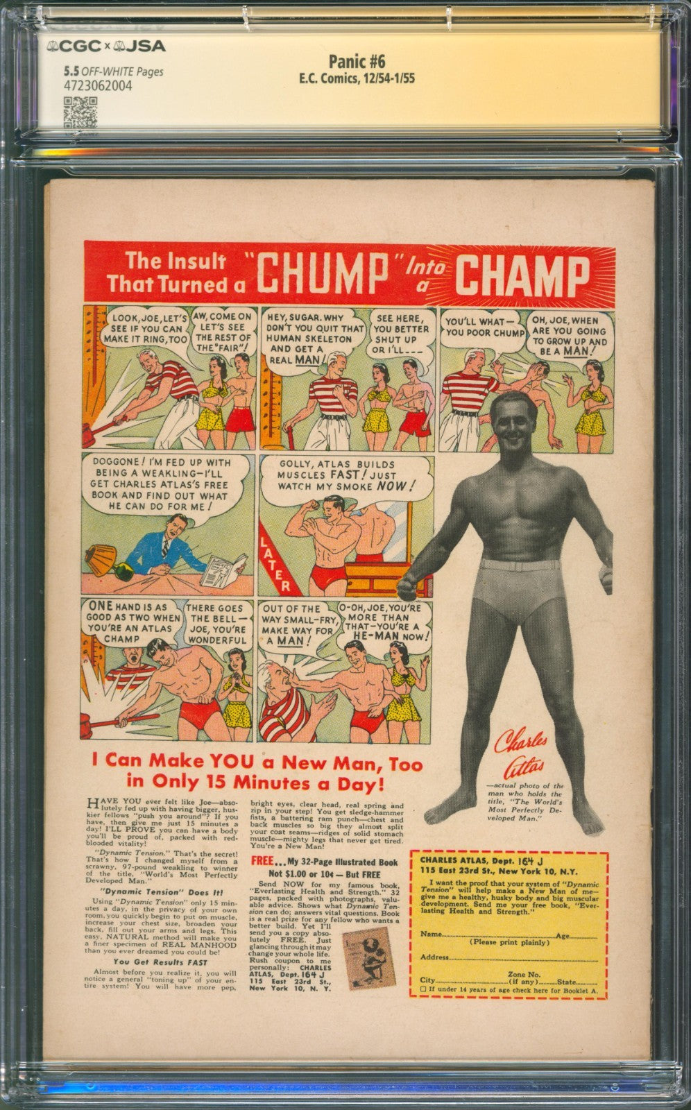 Panic #6 CGC 5.5 E.C. Comics 1954 Signed by Scott Hanna w/ Doom Patrol Sketch