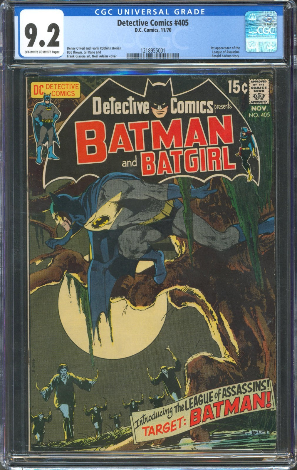 Detective Comics #405 CGC 9.2 D.C. 1970 1st Appearance the League of Assassins