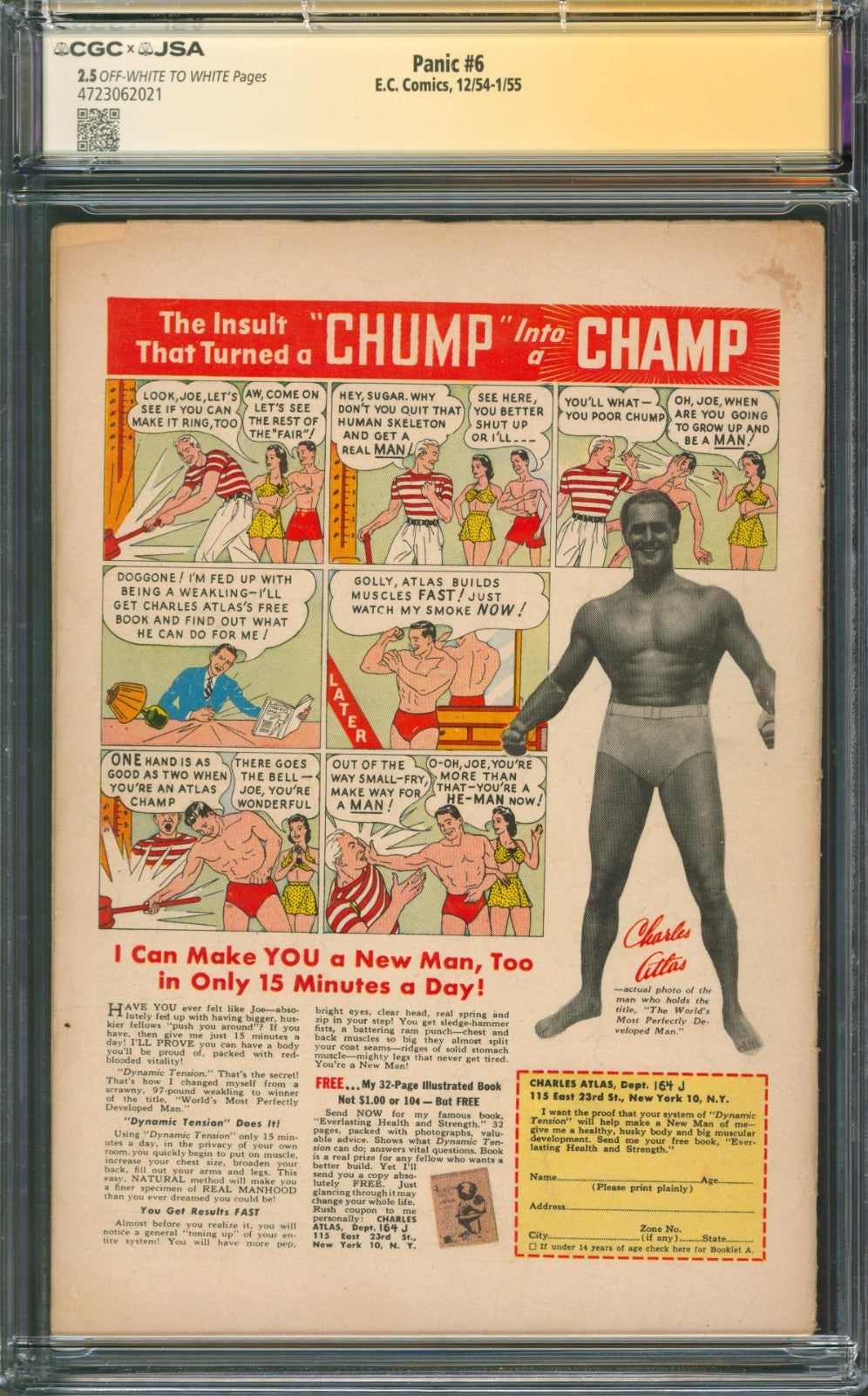 Panic #6 CGC 2.5 E.C. Comics 1954 Signed by Kyle Baker w/ Plastic Man Sketch