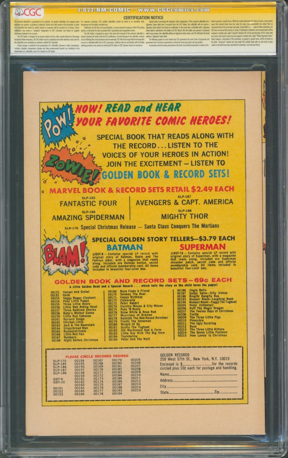 Avengers #4 CGC 9.4 Marvel Comics 1966 Stan Lee Signed Golden Record Reprint GRR