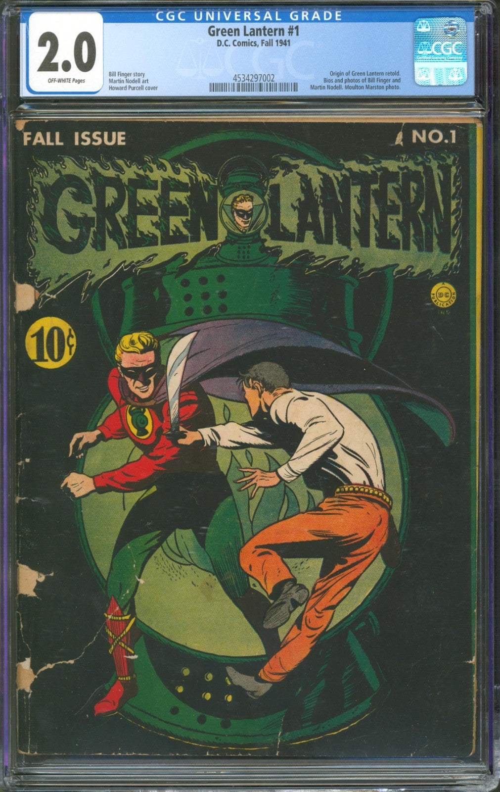 Green Lantern #1 CGC 2.0 D.C. Comics Fall 1941 Origin of Green Lantern Retold