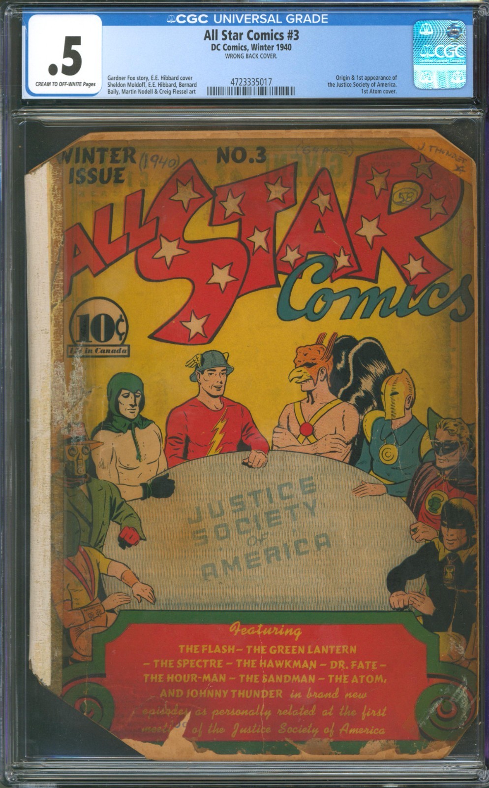 All Star Comics #3 CGC 0.5 D.C. 1940 1st Appearance Justice Society of America