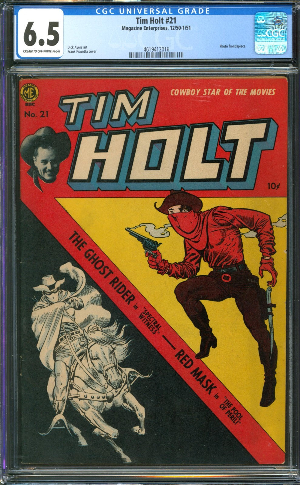 Tim Holt #21 CGC 6.5 Magazine Enterprises 1951 Frank Frazetta Ghost Rider Cover