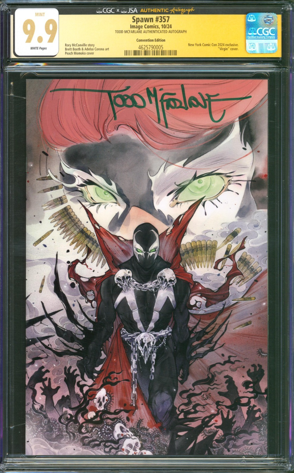 Spawn #357 CGC 9.9 Image 2024 Todd McFarlane Signed Peach Momoko Convention