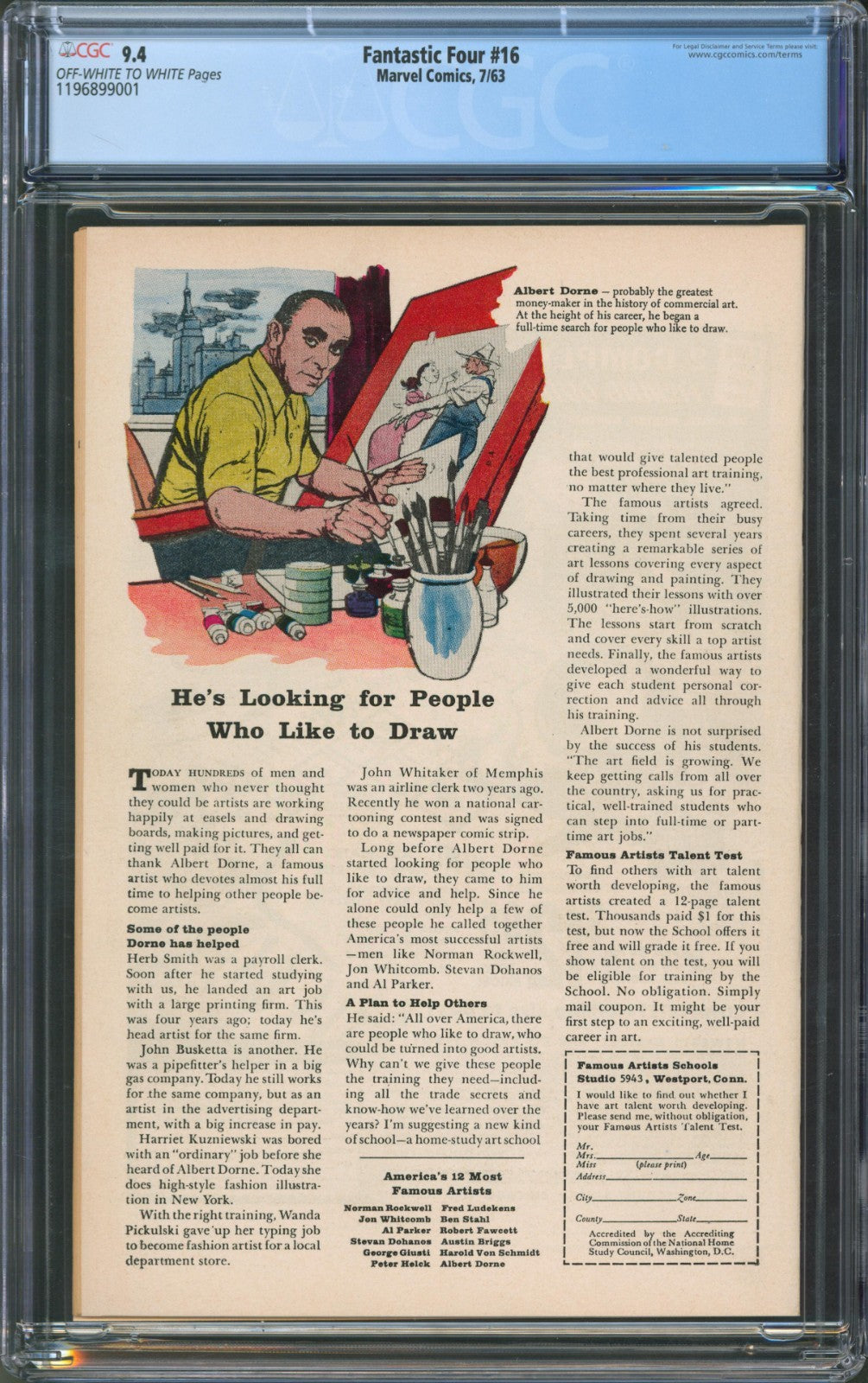 Fantastic Four #16 CGC 9.4 Marvel Comics 1963 1st Ant-Man Crossover Dr. Doom